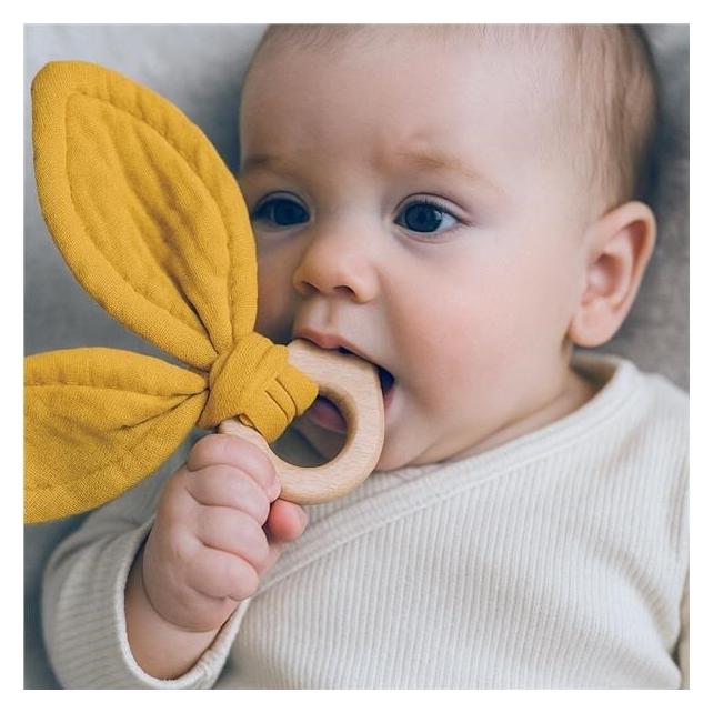 Wiky Baby-Beissring mit Vogel New Baby Bird Senf (co53534)