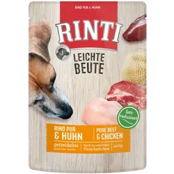 RINTI Leichte Beute 400g Frischebeutel Hundenassfutter 10 x 400 Gramm Rind Pur & Huhn