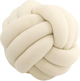 Inspire Essentials Cozy Knotted Ball Pillow Plush Decorative Cushion For Sofa And Gaming Chair beige 12x12cm