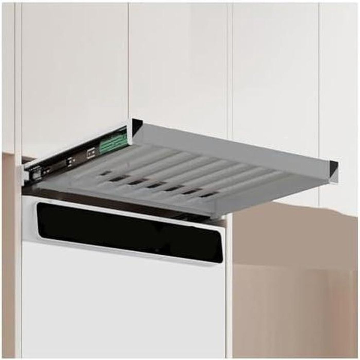 Uittrekbaar kledingrek Grijs - Ruimtebesparende garderobe organizer - Diepte: 56,5 cm