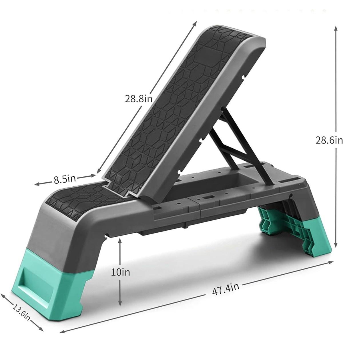 Aerobic-Deck Trainingsplattform Stepper Halterbank - Verstellbar - Mit Widerstandsband - Klappbar
