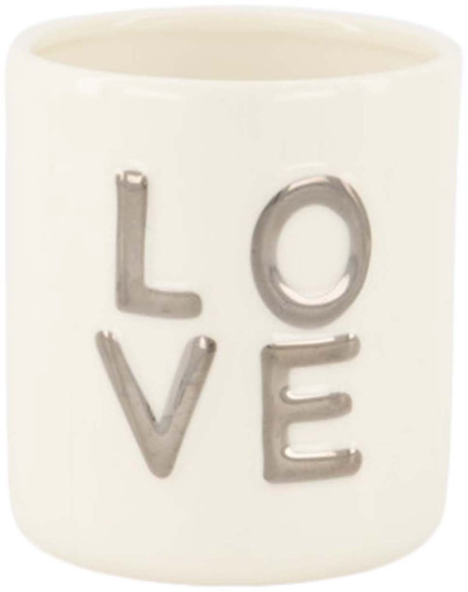 Zusss Geurkaars Love Wit/Zilver Keramiek