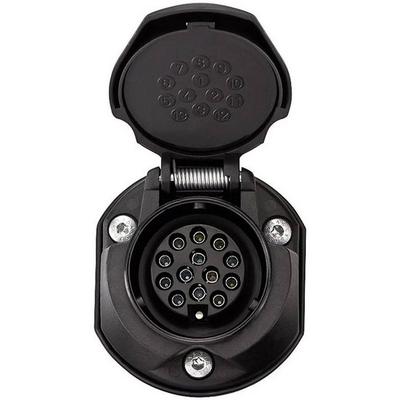 SecoRüt 30135 Anhänger-Steckdose [Steckdose 13polig - Stecker 13polig] ABS Kunststoff
