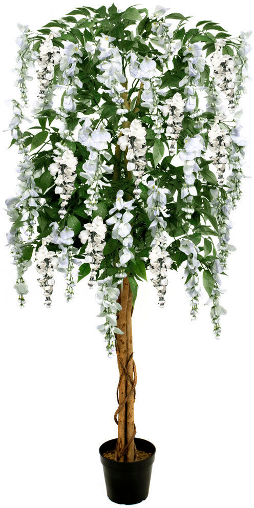 The Seasonal Aisle GreenBrokers Artificial Lilac Wisteria Tree 150cm/5ft White 154cm H x 20cm W x 20cm D