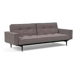 INNOVATION LIVING Schlafsofa mit Armlehnen Splitback Styletto schwarz Stoff Grau Grey