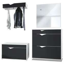 GARDEROBE Kolmio Fronten in Schwarz matt