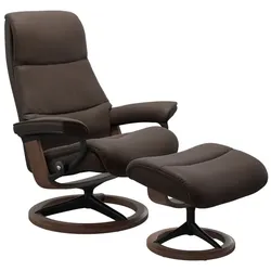 Stressless Sessel mit Hocker View Signature Leder Braun Batick Brown M (Medium)