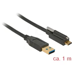 DELOCK 83717 - USB 10 Gb/s Kabel, A Stecker auf C Stecker, Schraube oben, 1 m