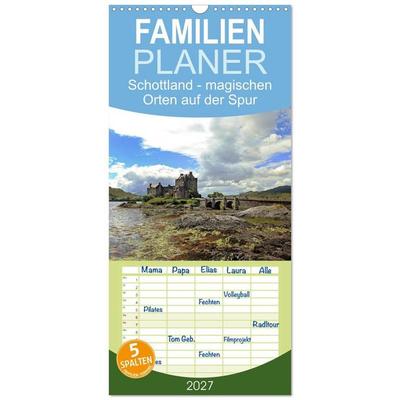 Familienplaner 2027 - Schottland - magischen Orten auf der Spur mit 5 Spalten (Wandkalender, 21 x 45 cm) CALVENDO