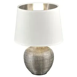 Reality Leuchten Tischleuchte Luxor Keramik Silber 26 cm