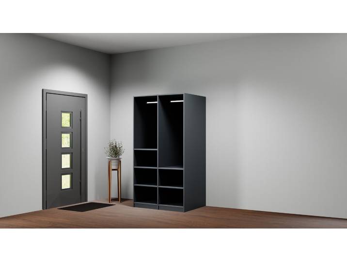 Tiefer Kleiderschrank nach Maß Premium Dekore Schwarz
