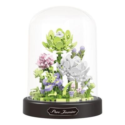 BALODY Blumen: Jasmin/Jasmine, DIY Bausatz aus Miniblocks, 385 Klemmbausteine