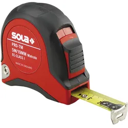 Sola Messwerkzeuge, Längenmesswerkzeug, Bandmass - PRO-TM - 5m / 19mm - robustes Profi-Rollbandmass mit Gürtelclip - Stahlband, gelb lack (5 m)