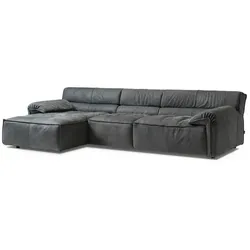 designwerk Ecksofa Vola Leder Black