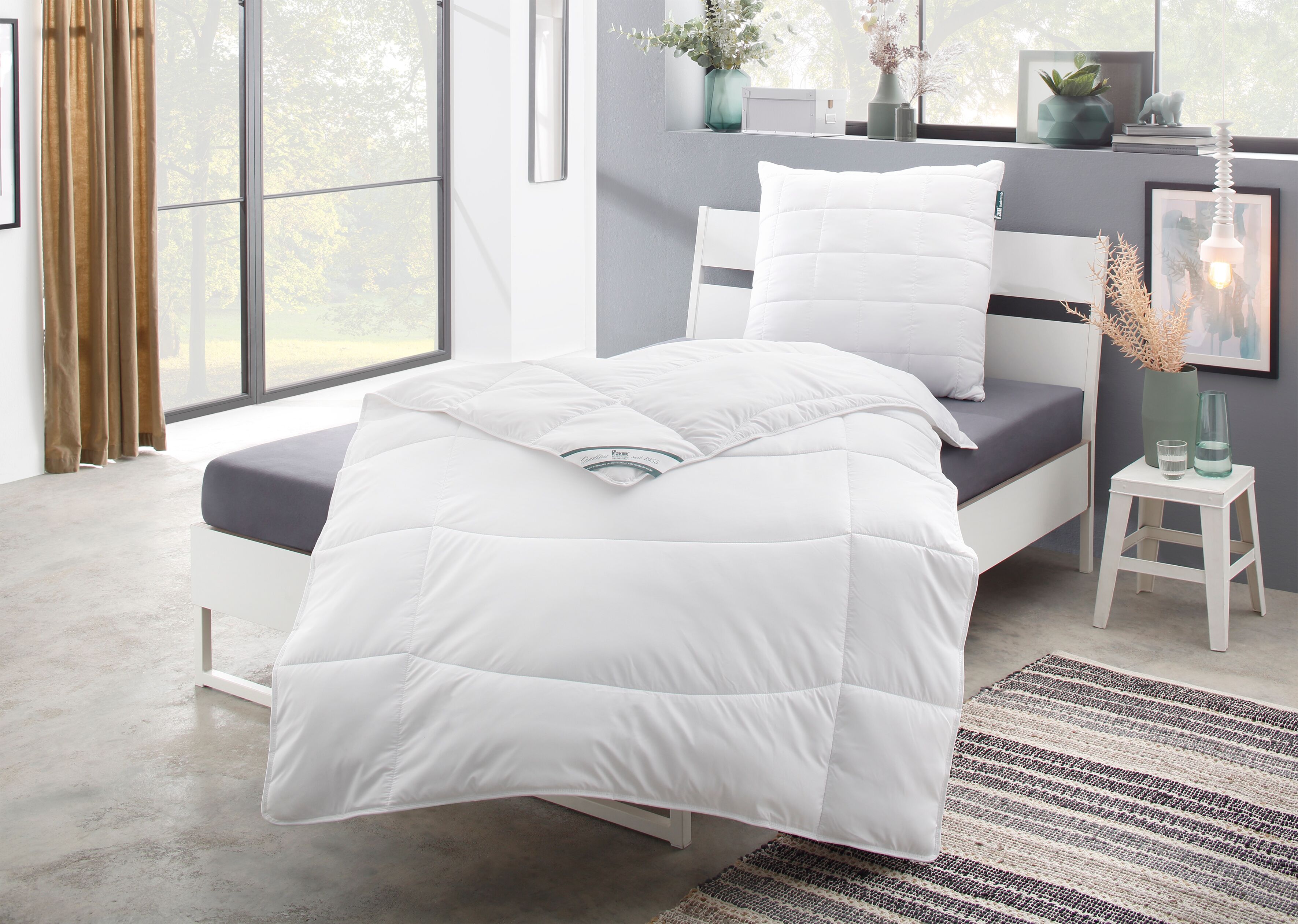 Microfaserbettdecke FAN "Komfort Plus, Bettdecke in 135x200 cm und weitere Grössen erhältlich", weiss (weiß), B:155cm L:220cm, Bezug: 100% Polyester. Füllung: 100% Lyocell (TENCEL™), Bettdecken, Microfaserbettdecke, Made in Germany Zu jeder Jahreszeit ide