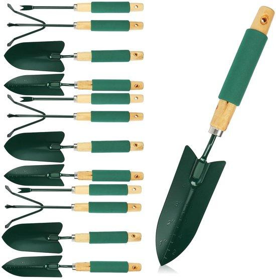 Unyqoos 12-delige tuingereedschapset met antislip handgrepen, metaal en kunststof