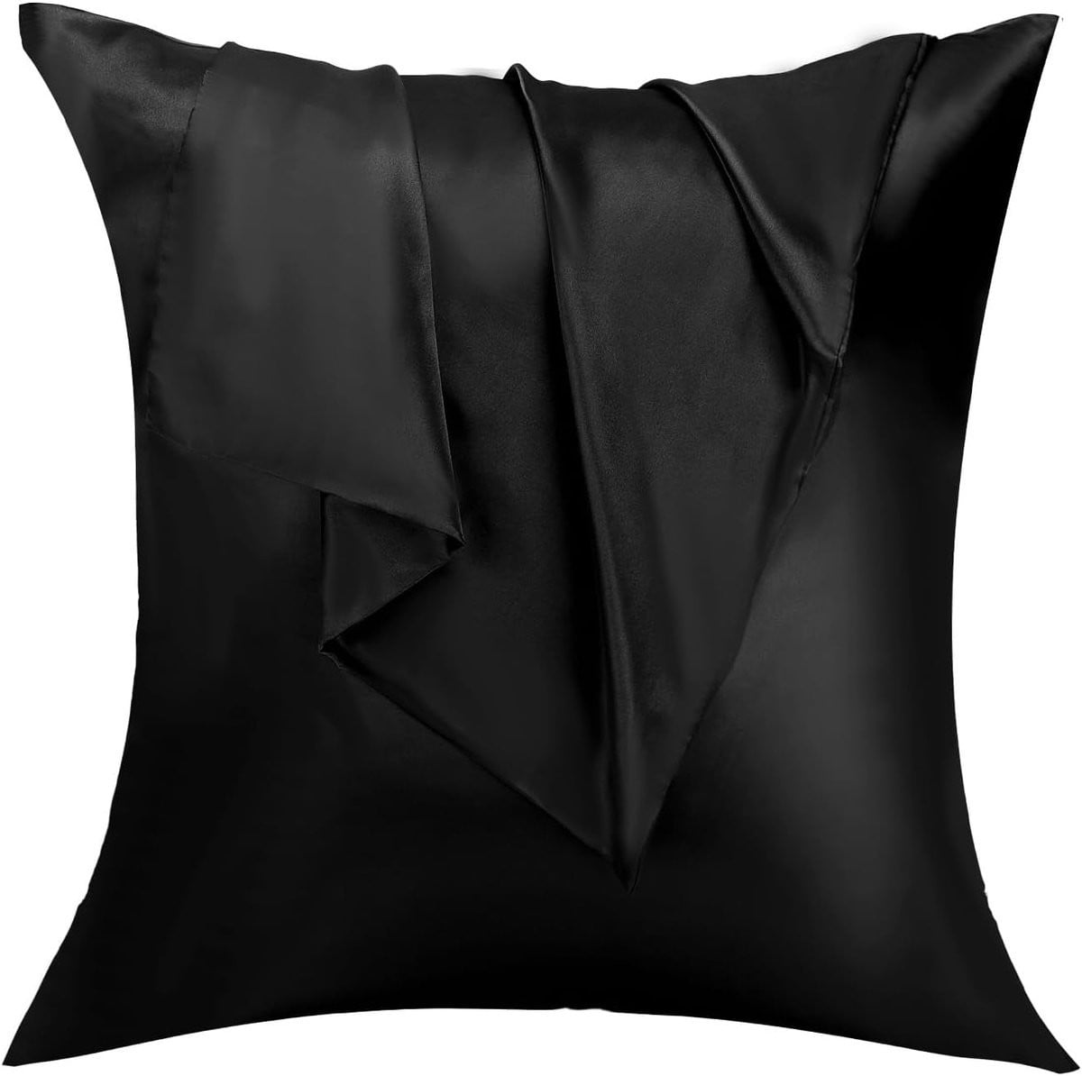 Lirex Set van 2 Satin Kussenslopen van Microvezel met Envelopsluiting, Standaardmaat, Effen Kleur