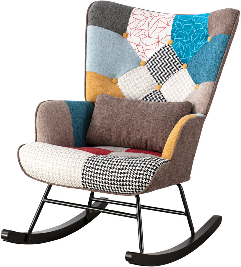 Norden Home Marita Solid Wood Rocking Chair Brown 90cm H X 67cm W X 87cm D