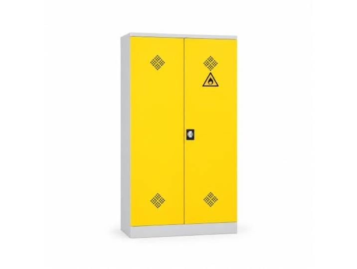 Schrank & Stuhl Gefahrstoffschrank Chemikalienschrank GRAU/GELB - KOMPLETT MONTIERT