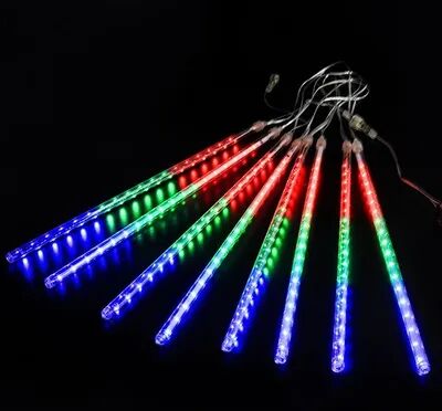Evergreen Home Goods Waterproof LED Meteor Shower Lights, Christmas Patio Decor, Holiday Party String Lights multicolor 30cm 10 Tubes