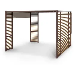 Blumfeldt Valence Gazebo 3x3 m UV50+ wasserabweisend LED-Solar-Beleuchtung Solar-Panel Dunkles Taupe