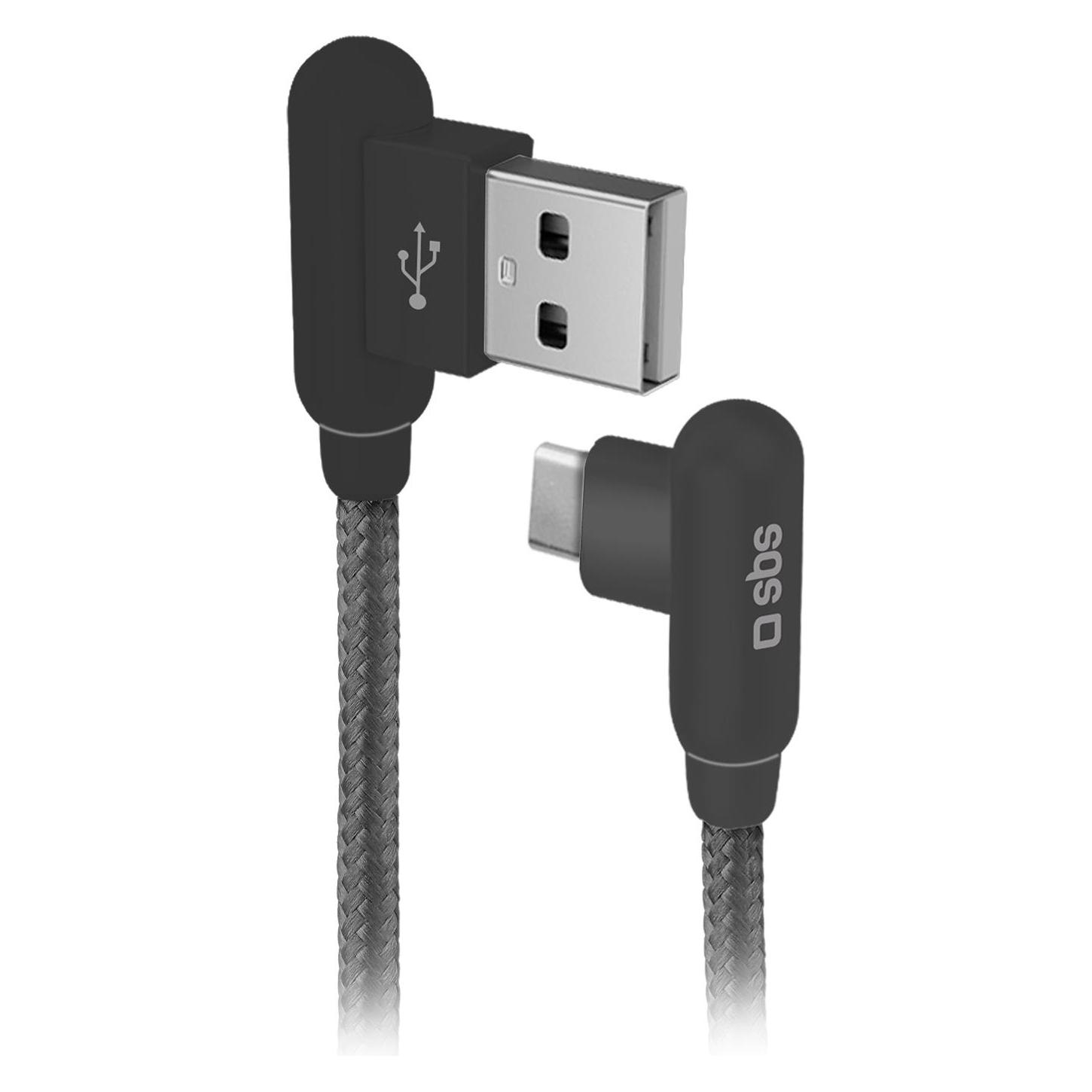 SBS Typ-C-Kabel mit 90°-Anschlüssen (1 m, USB 2.0) (TECABLE90TCK)
