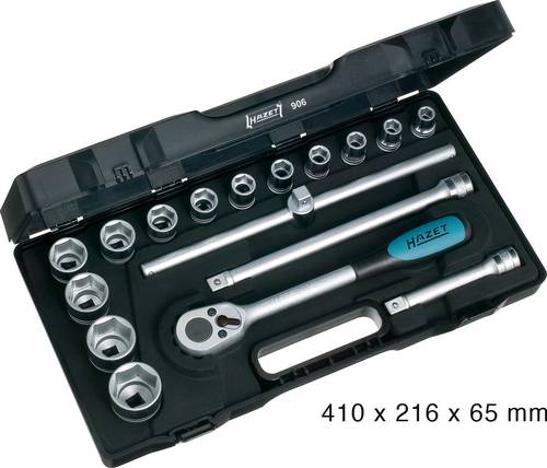 HAZET Steckschlüssel-Satz 906 Vierkant hohl 12,5 mm (1/2")