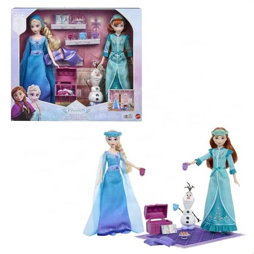 Mattel Disney Frozen Anna & Elsa slaapset met 2 modepoppen