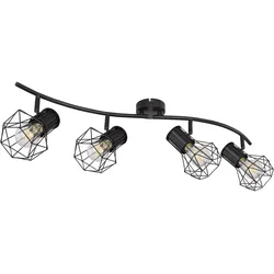 Spotleiste Strahler schwenkbar Deckenleuchte schwarz Deckenlampe 4 Flammig, 4x E27 Fassungen, LxBxH 80x22,5x19 cm