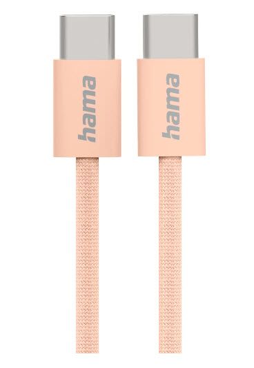 Hama 480 Mbit/s Stecker USB C auf USB C 1 m 201727 Fabric (Orange) 00201727