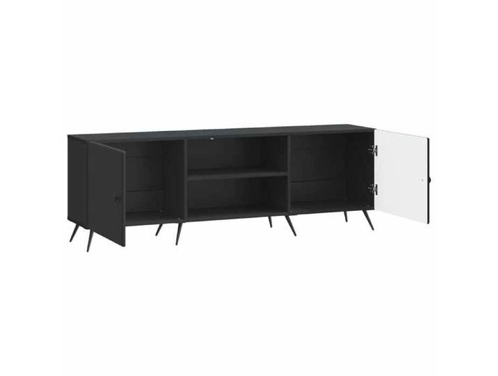 Meuble TV - - bois d'ingénierie - noir - 1 étagère - style vintage - 150 x 31 x 50 cm 541abn34j