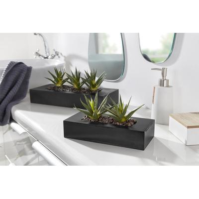 Kunstkaktus OTTO HOME "Agaven", grün, B:24cm H:16cm T:11cm, Kunststoff, Kunstpflanzen, Kunstkaktus, Kunstpflanzen-Arrangement in zwei Größen in schöner Holzschale
