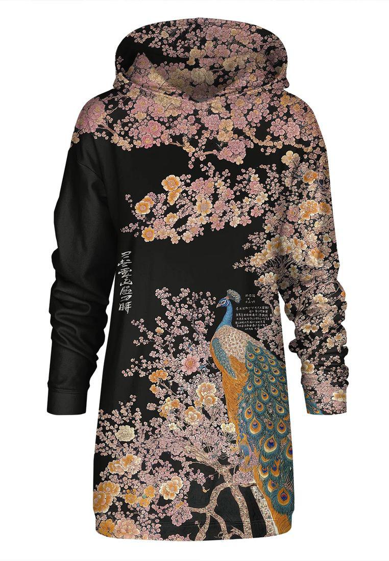 "Ornate Avian" Oversize hoodiejurk