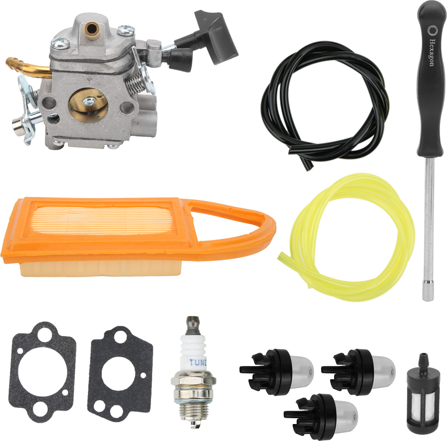 Cocosity Reparatieset voor carburateur met luchtfilter en olieleiding voor Stihl BR500, BR550 en BR600 rugblazers
