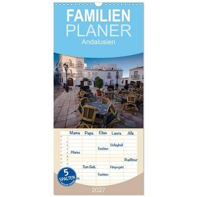 Familienplaner 2027 - Andalusien mit 5 Spalten (Wandkalender, 21 x 45 cm) CALVENDO