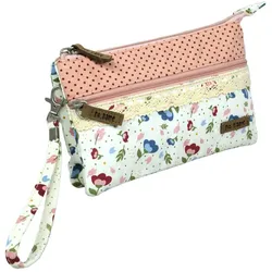 Patchwork Täschchen Floral weiß rose 604