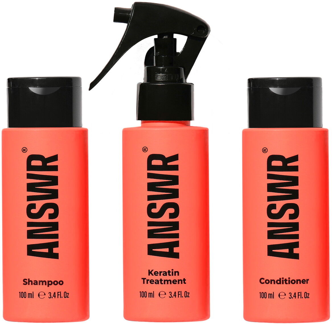 300ml ANSWR At-home Keratin Treatment Kit (Shampoo 100ml + Conditioner 100ml + Treatment 100ml)