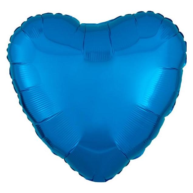 Amscan Folienballon Herz Blau metallisch glänzend (5x) (9914069)