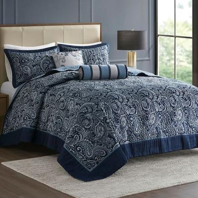 Jla Home/Bed Aubrey Bedspread Bed Set Navy, Queen, Navy