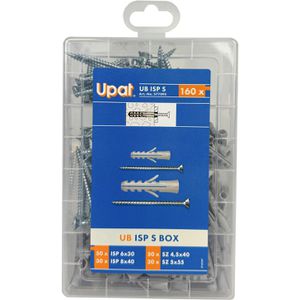 Upat Schrauben-Dübel-Set 577093, UB ISP S Box, Dübel & Schrauben in 2 Größen, 160-teilig, 50 Stück
