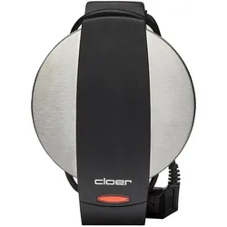 Cloer 1699 Amerikanisches Waffeleisen für eine runde Waffel mit 15,5 cm Durchmesser, mit Antihaftbes, Waffeleisen, Silber