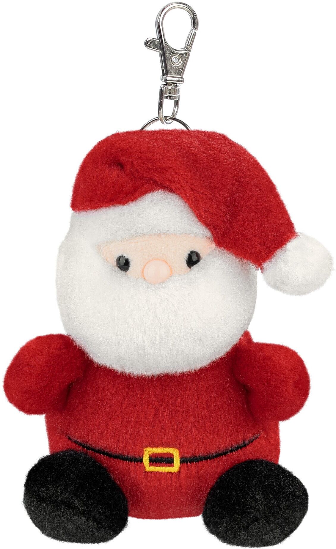 Aurora Palm Pals Santa Claus Clip-On 10cm Plush Keyring for Kids, Red, 10cm