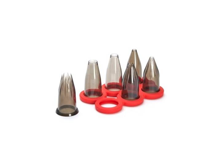 De Buyer - Coffret CLASSIC : 6 douilles en tritan avec support 16\,5 x 8\,5 x 7 cm