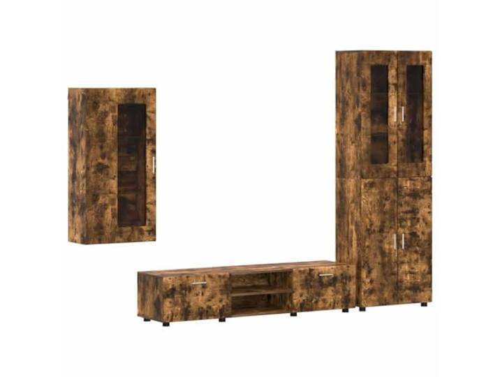 TV Schrank mit Ablage 3 Teile Eiche Räucherbar Matt Finish, Geräumige Wohnwelt, Pflegeleicht, Für moderne Innenräume