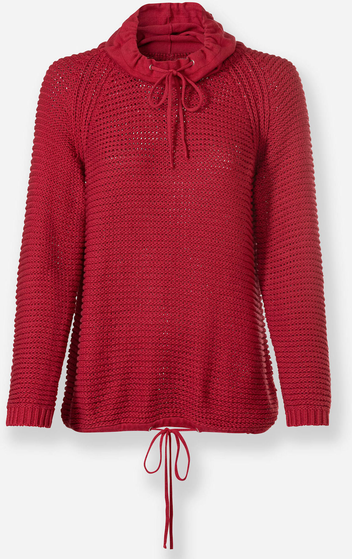 Rollkragenpullover INSPIRATIONEN "Pullover", Damen, Gr. 48, rot (himbeerrot), 100% Baumwolle, unifarben, figurumspielend, Pullover Rollkragenpullover himbeerrot 48
