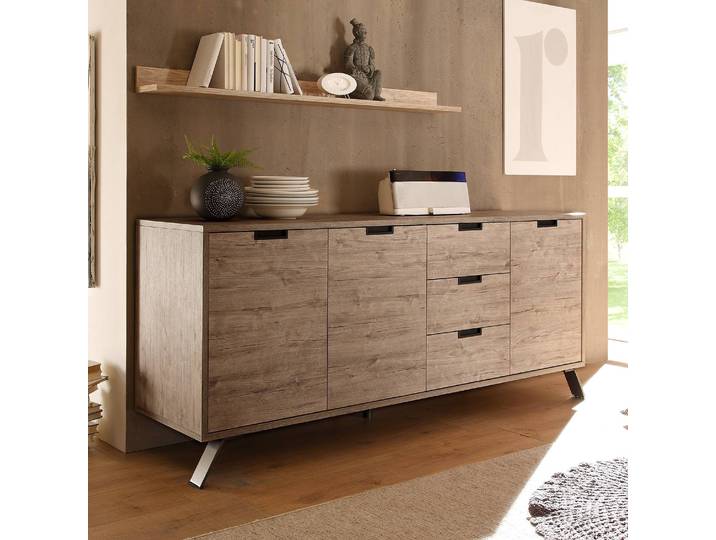 Sideboard Palma III 206 x 85 x 50cm Beige/Eiche Dekor