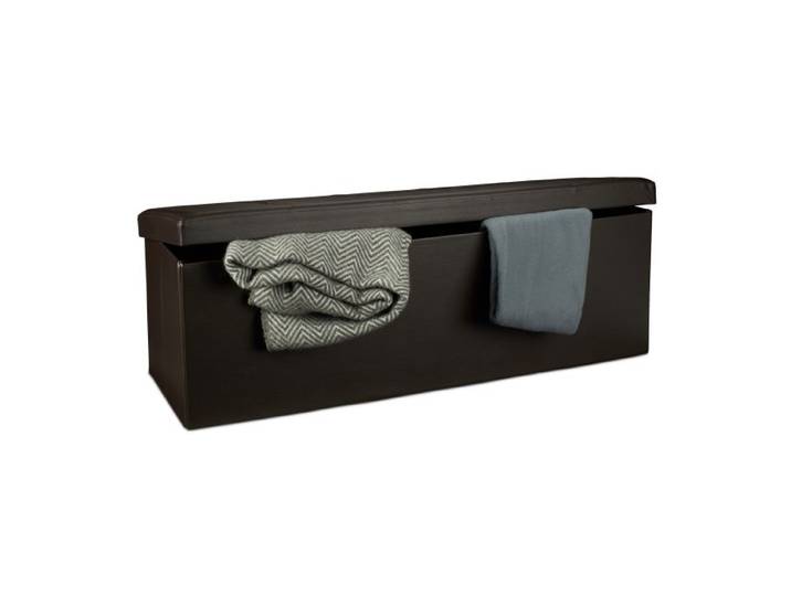 Relaxdays Tabouret pliant similicuir pouf pliable