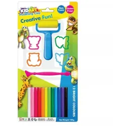 Kinderkunst: Plastilinensatz mit Formen - 12 Stück.