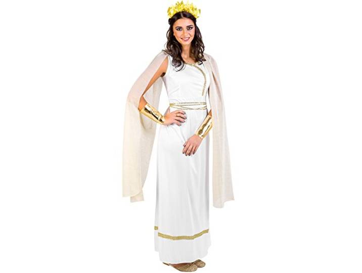 TecTake dressforfun dameskostuum Griekse godin Olympia lange, elegante jurk met paillettenversieringen goudkleurige vleugelmouwen armmanchetten & hoofdtooi (L nr. 300200)