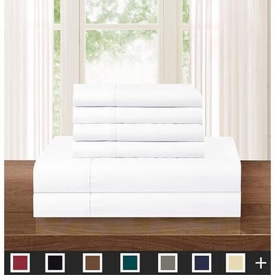 Elegant Comfort Solid 6-PIECE Sheet Set with Deep Pockets & Hypoallergenic